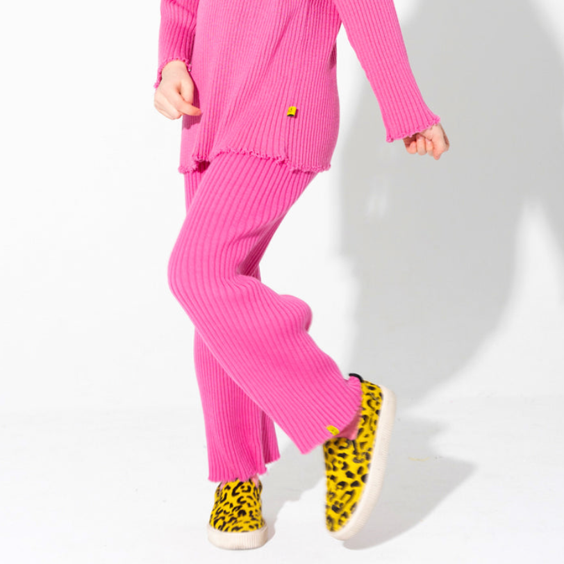 Bright Pink Merino Knit Pants