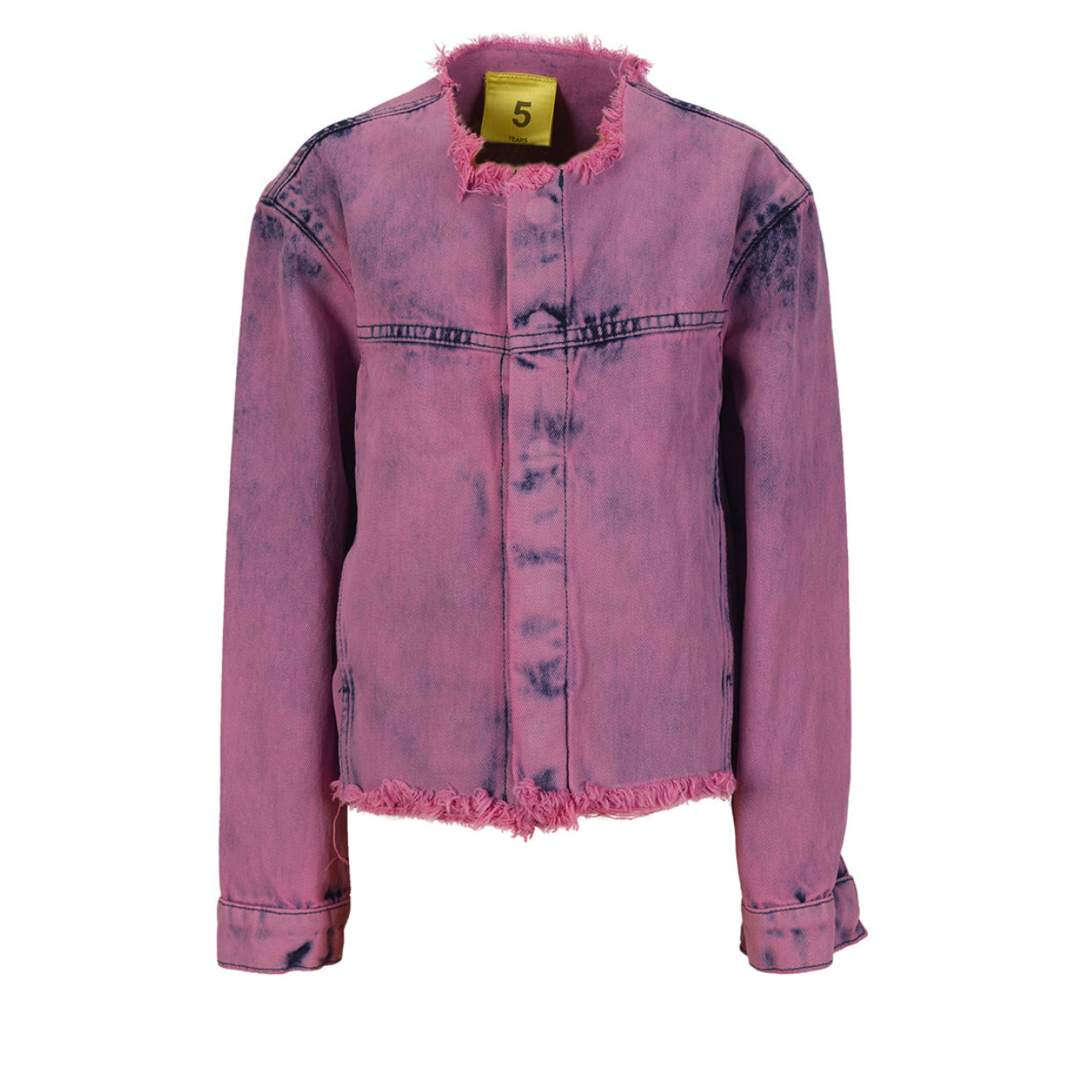 Pink Overdye Denim Collarless Jacket